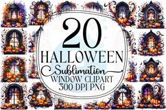 Halloween Window Sublimation - Clipart PNG Bundle Product Image 1