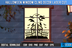 Halloween Window Cling Décor Laser Cut | Seasonal Home Décor Product Image 1