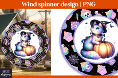 Halloween Cat Wind Spinner PNG, Halloween wind spinner Product Image 1