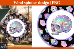 Pastel Skull Wind Spinner PNG, Halloween wind spinner Product Image 1