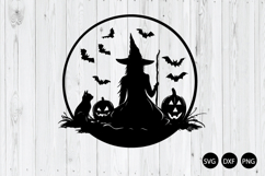 Halloween Witch and Cats SVG, Halloween SVG Product Image 1