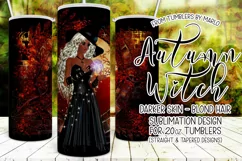 Autumn Witch Dark Skin - Platinum Hair 20oz Tumbler Design Product Image 1