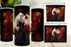 Autumn Witch Light Skin Blond Hair 20oz Tumbler Wrap Design Product Image 3