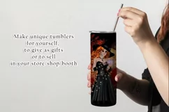Autumn Witch Light Skin Red Hair 20oz Tumbler Wrap Design Product Image 2