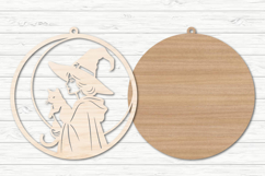 Halloween Witch &amp; Cat SVG Laser Cut Product Image 2