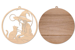 Halloween Witch &amp; Cat SVG Laser Cut Product Image 2