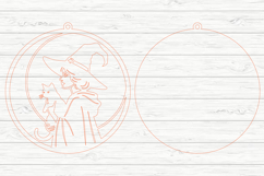 Halloween Witch &amp; Cat SVG Laser Cut Product Image 3