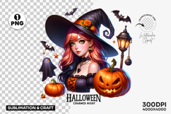 Halloween Witch Charmed Night Clipart PNG Sublimation Design Product Image 1