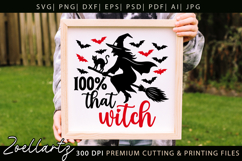 Spooky Witch SVG Cut File Funny Halloween T-shirt Mug Design Product Image 2