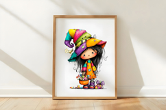 Halloween witch Funny Patchwork Clipart Product Image 3