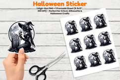 Halloween Sticker, Witch Sticker, Gothic Witch PNG, Witch Moon Sticker, Halloween PNG, Rose Witch Sticker, Graveyard Witch Design, Spooky Sticker Design, Printable Halloween Stickers, Cricut Halloween Design