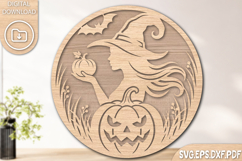 halloween witch girl laser cut svg Product Image 1