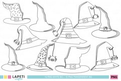 Halloween witch hat coloring drawings