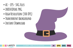 spooky witch hat vector illustration