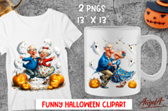 Halloween clipart Elderly people Dancing Couple Ghosts PNG Product Image 1