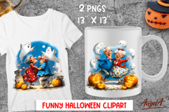 Halloween clipart bundle Elderly lady Witch with pumpkins Product Image 7
