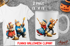 Halloween clipart elderly lady, funny couple grandparents Product Image 1