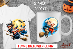 Halloween clipart Witches friends, funny couple grandparents Product Image 1