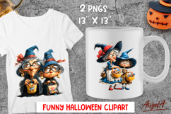 Halloween clipart Witches friends, grandma and granddaughter Product Image 1