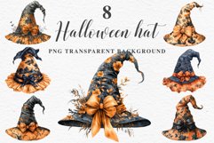 Halloween Witch Lady Hat Girl Wizard Pumpkin Clipart PNG Art Tale Art Image Watercolor Transparent Print illustration sublimation creepy printable digital