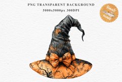 Halloween Witch Lady Hat Girl Wizard Pumpkin Clipart PNG Art Tale Art Image Watercolor Transparent Print illustration sublimation creepy printable digital