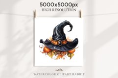 Halloween Witch Lady Hat Girl Wizard Pumpkin Clipart PNG Art Tale Art Image Watercolor Transparent Print illustration sublimation creepy printable digital Witch Lady Hat clipart, halloween character Wizard Girl art, scary spooky pointy hat, Decoration