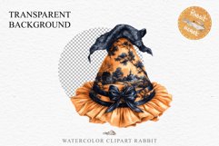 Halloween Witch Lady Hat Girl Wizard Pumpkin Clipart PNG Art Tale Art Image Watercolor Transparent Print illustration sublimation creepy printable digital