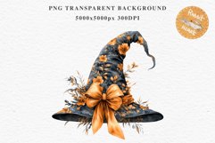 Halloween Witch Lady Hat Girl Wizard Pumpkin Clipart PNG Art Tale Art Image Watercolor Transparent Print illustration sublimation creepy printable digital