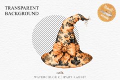 Halloween Witch Lady Hat Girl Wizard Pumpkin Clipart PNG Art Tale Art Image Watercolor Transparent Print illustration sublimation creepy printable digital