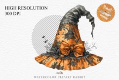 Halloween Witch Lady Hat Girl Wizard Pumpkin Clipart PNG Art Tale Art Image Watercolor Transparent Print illustration sublimation creepy printable digital