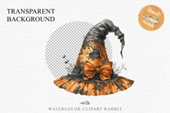 Halloween Witch Lady Hat Girl Wizard Pumpkin Clipart PNG Art Tale Art Image Watercolor Transparent Print illustration sublimation creepy printable digital
