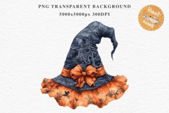 Halloween Witch Lady Hat Girl Wizard Pumpkin Clipart PNG Art Tale Art Image Watercolor Transparent Print illustration sublimation creepy printable digital