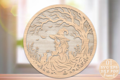 Halloween Witch Laser Cut Design SVG Product Image 1