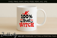 Spooky Witch SVG Cut File Funny Halloween T-shirt Mug Design Product Image 2