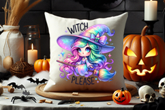 halloween witch please girl png, witch please halloween clipart, cute witch girl sublimation design, kawaii witch please artwork, trendy halloween witch printable, witchy halloween phrase png, halloween girl with witch hat design, halloween sassy witch cl