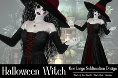 Halloween Witch, Halloween Sublimation PNG, Zombie Witch Product Image 1