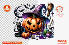 witch pumpkin halloween png, black cat clipart, halloween witch sublimation design, spooky pumpkin illustration, halloween black cat png, witch hat pumpkin clipart, halloween sublimation png, halloween clipart for cricut, scary pumpkin with cat, halloween