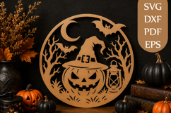 Halloween Witch Pumpkin Lantern SVG Product Image 1