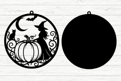 Halloween Witch &amp; Pumpkin SVG Laser Cut Product Image 2