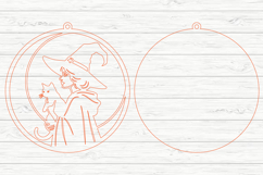 Halloween Witch &amp; Pumpkin SVG Laser Cut Product Image 3