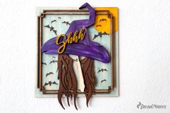 This witch sign features a beautiful witch with bats and moon on the background.