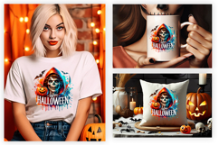 Halloween Witch Skull Pumpkin Sublimation Clipart PNG Product Image 2