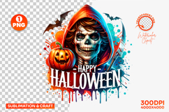 Halloween Witch Skull Pumpkin Sublimation Clipart PNG Product Image 1