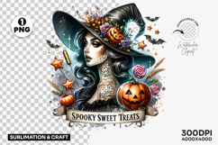 halloween witch sweet treats png, halloween candy witch clipart, halloween treats sublimation PNG
