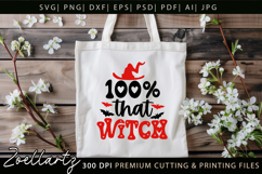 Spooky Witch SVG Cut File Funny Halloween T-shirt Mug Design Product Image 3