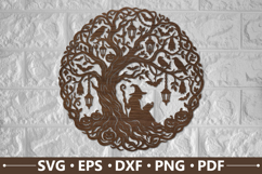 Halloween Witch Tree Scene SVG Design Product Image 1