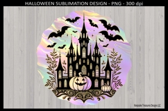Halloween Witches Castle, Wind spinner Sublimation Png Product Image 2