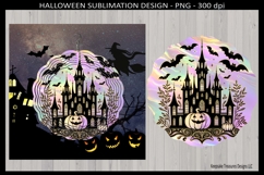 Halloween Witches Castle, Wind spinner Sublimation Png Product Image 3