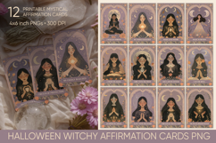 Halloween Witchy Affirmation Cards Vintage Spiritual Printab Product Image 1
