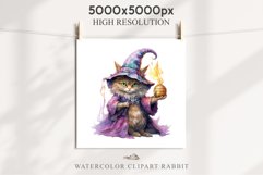 Halloween Wizard Kitten Witch Black Cats Clipart PNG Spooky Fairy Tale Art Image Watercolor witch magic Print illustration sublimation creepy printable digital watercolor cute halloween kitten kitty pumpkin clipart, spooky sublimation nursery, Creepy Witc